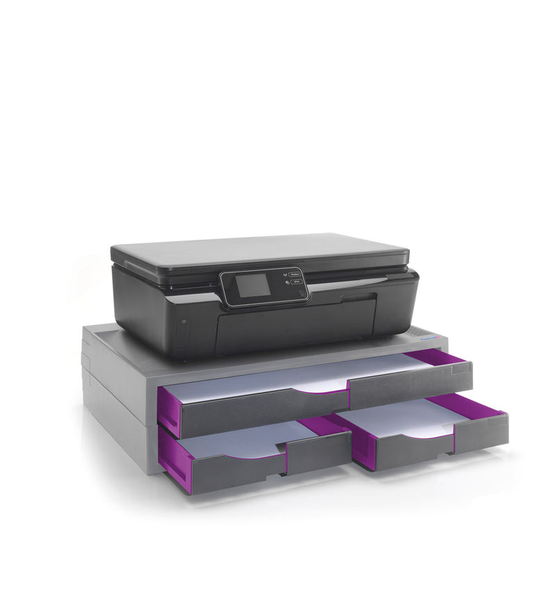 XL A3 / A4 Druckerhalter mit farbigen Schubladen